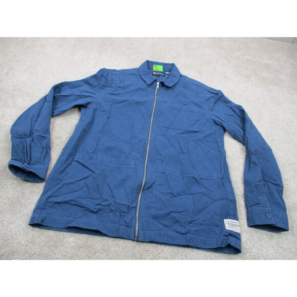 Barbour Bomber Jacket Adult Medium M Blue Full Zip Cotton Casual Pockets Mens - Picture 2 of 11